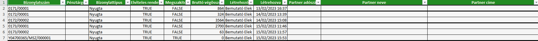 Bizonylatok export 1