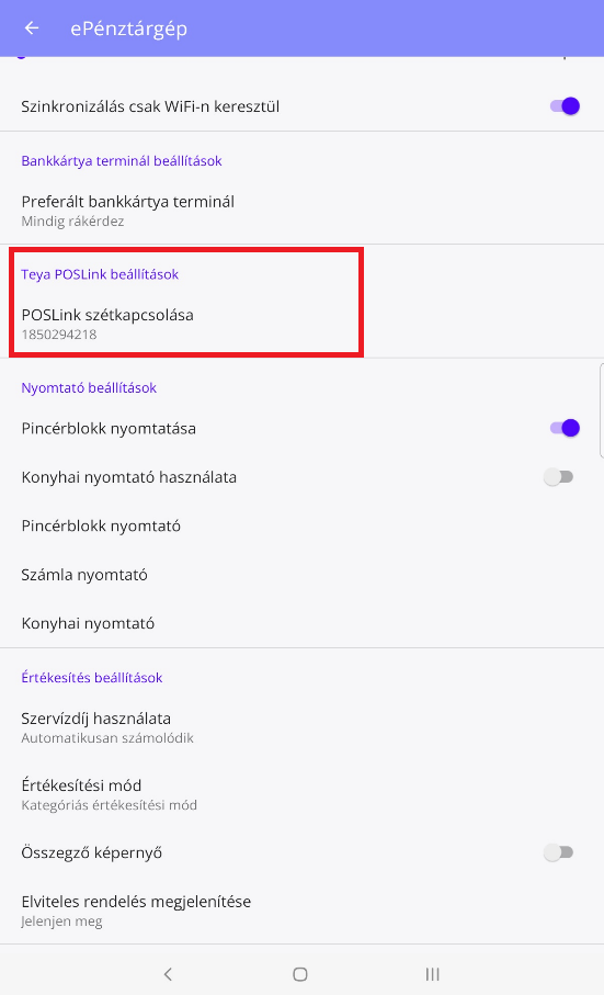 13. ábra. ePénztárgép sikeres párosítás