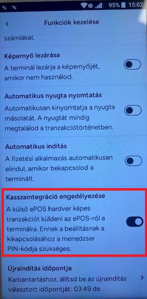 18. ábra. Teya POSLink beállítása